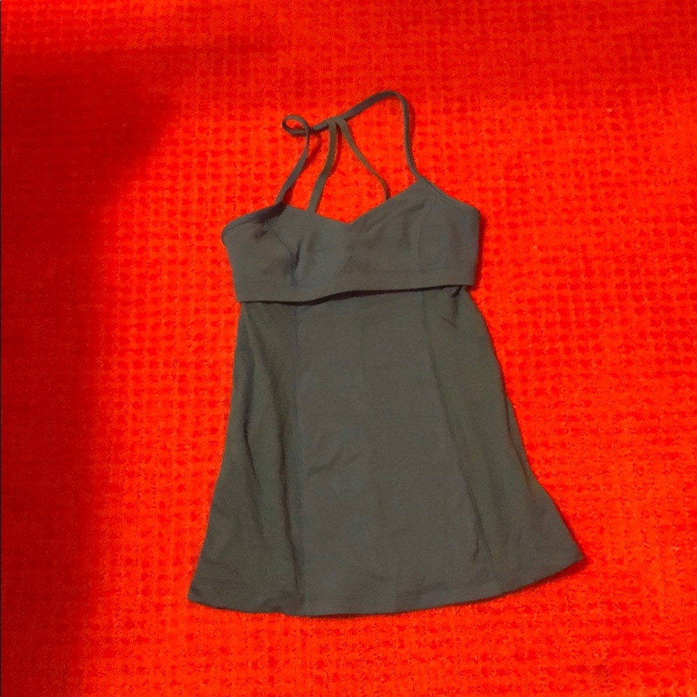 Blue v-neck lululemon tank top